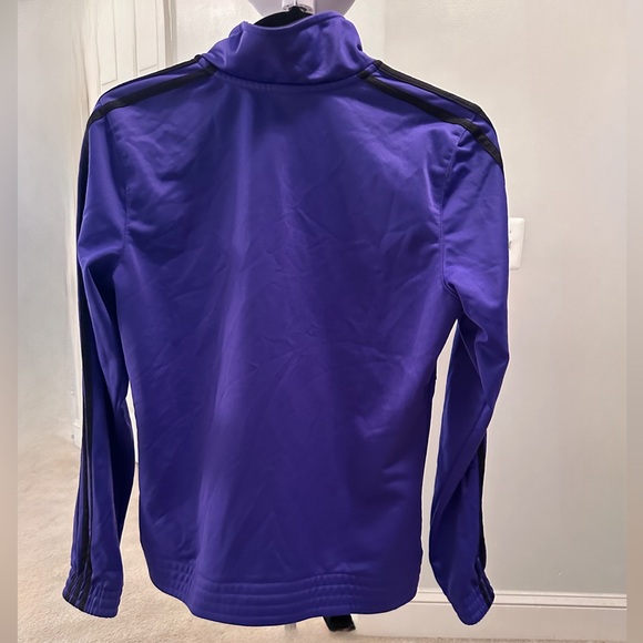 Adidas three black stripe purple track jacket - Picture 2 of 4